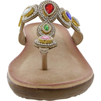 ZARA Womens Jeweled Manmade Slide Sandals