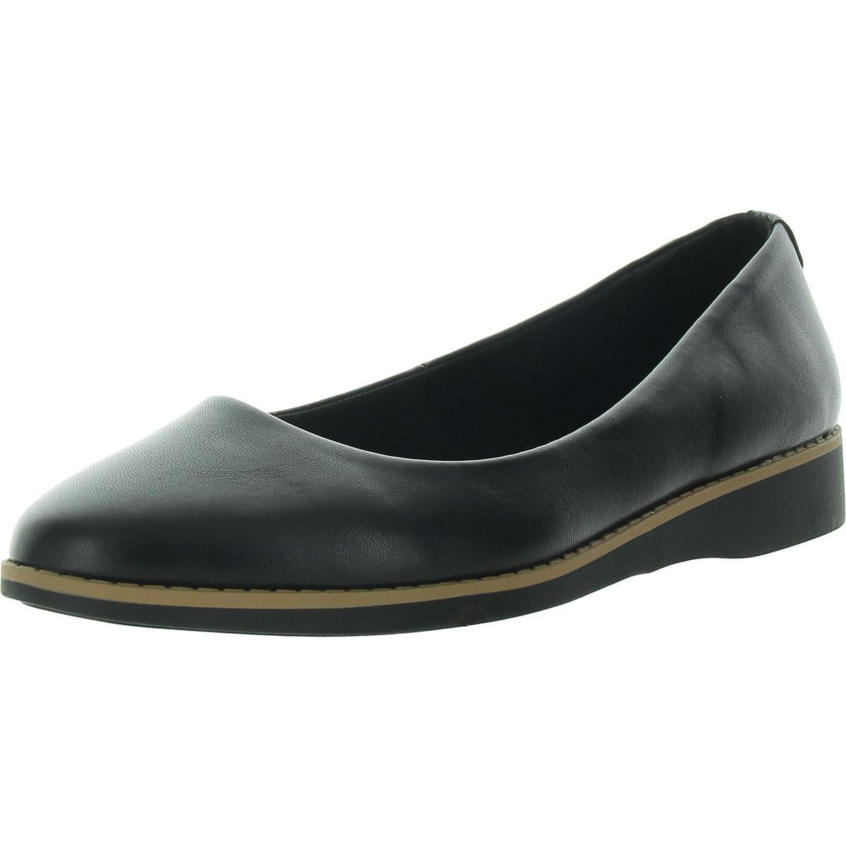 Samantha Womens Padded Insole Faux Leather Wedge Heels