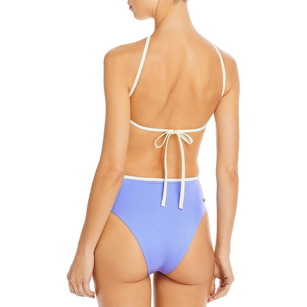 Kira Womens Tie Back Piping One-Piece Swimsuit