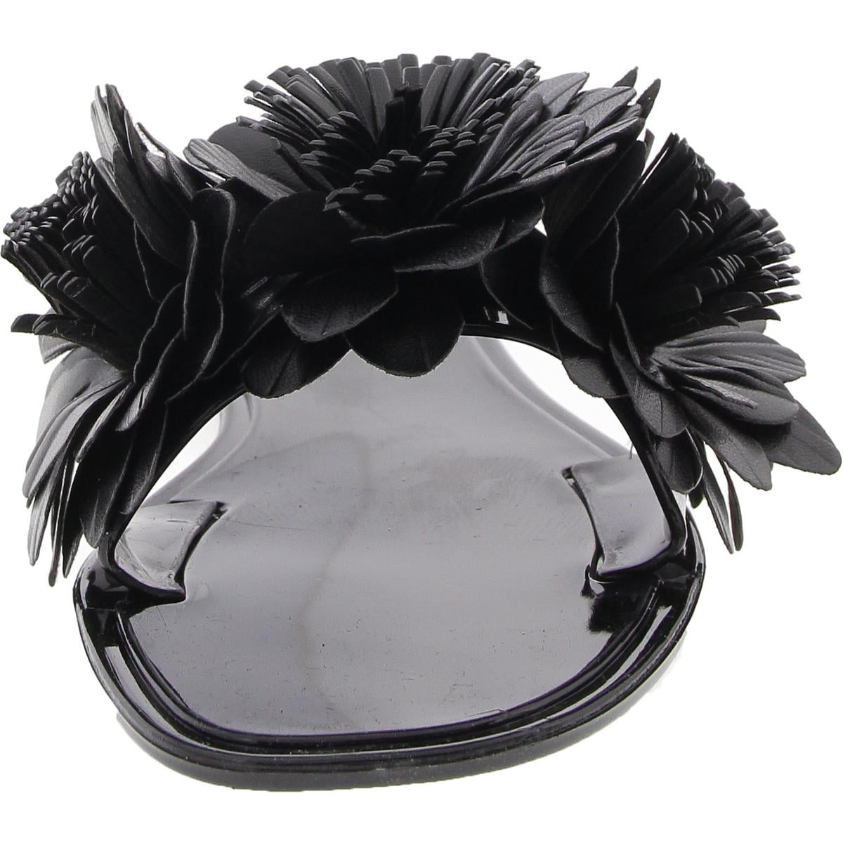 Womens Rosette Manmade Jelly Sandals