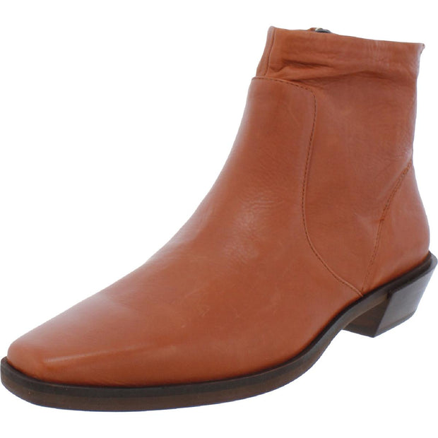 Yeni Womens Leather Square Toe Ankle Boots