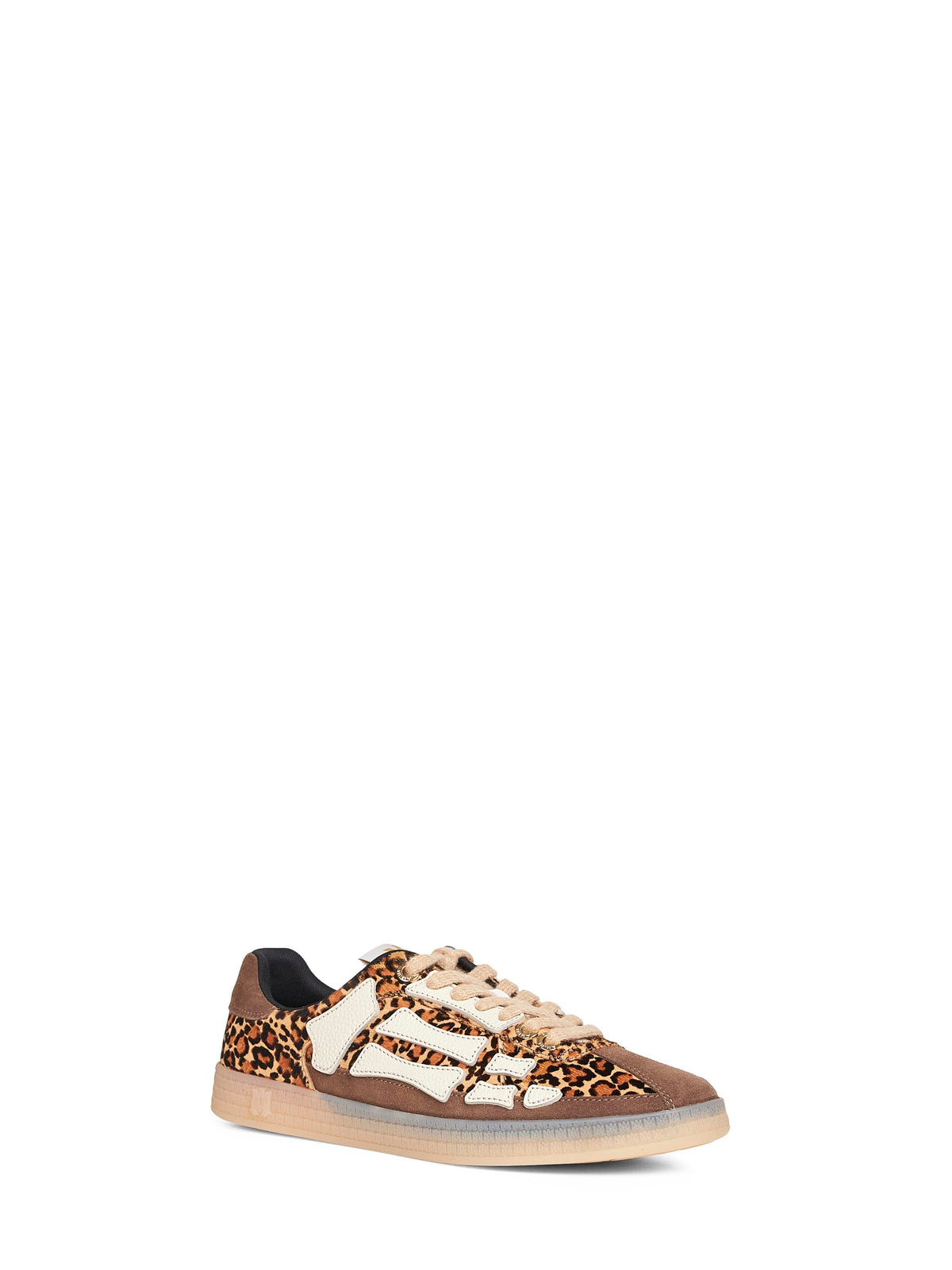 Amiri Men Brown Animalier Calf Hair Pacif Bones Sneakers