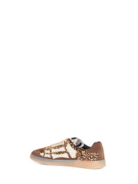 Amiri Men Brown Animalier Calf Hair Pacif Bones Sneakers