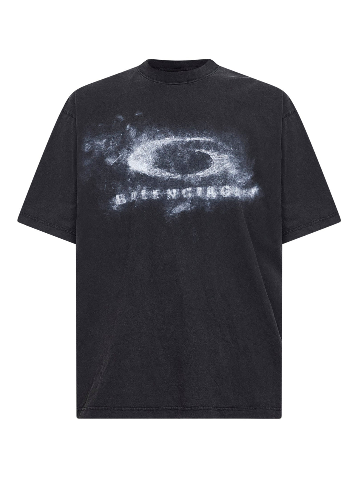 Balenciaga Men Black Crayon Loop Medium Fit T-Shirt