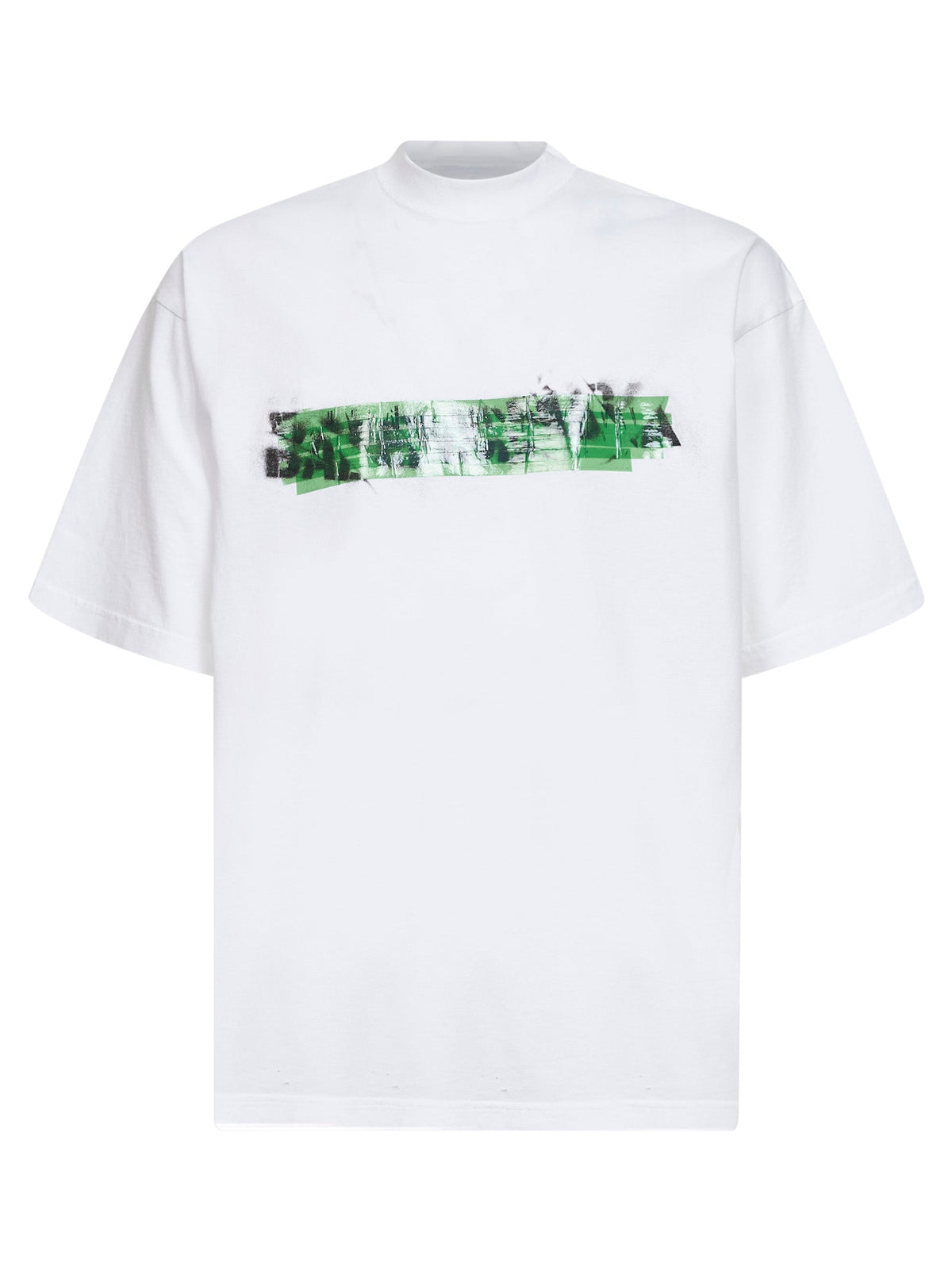 Balenciaga Men White Messy Spray Medium Fit T-Shirt