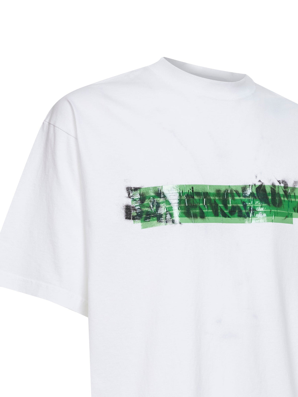 Balenciaga Men White Messy Spray Medium Fit T-Shirt