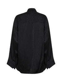 Balenciaga Women Black Jacquard Satin Cocoon Shirt