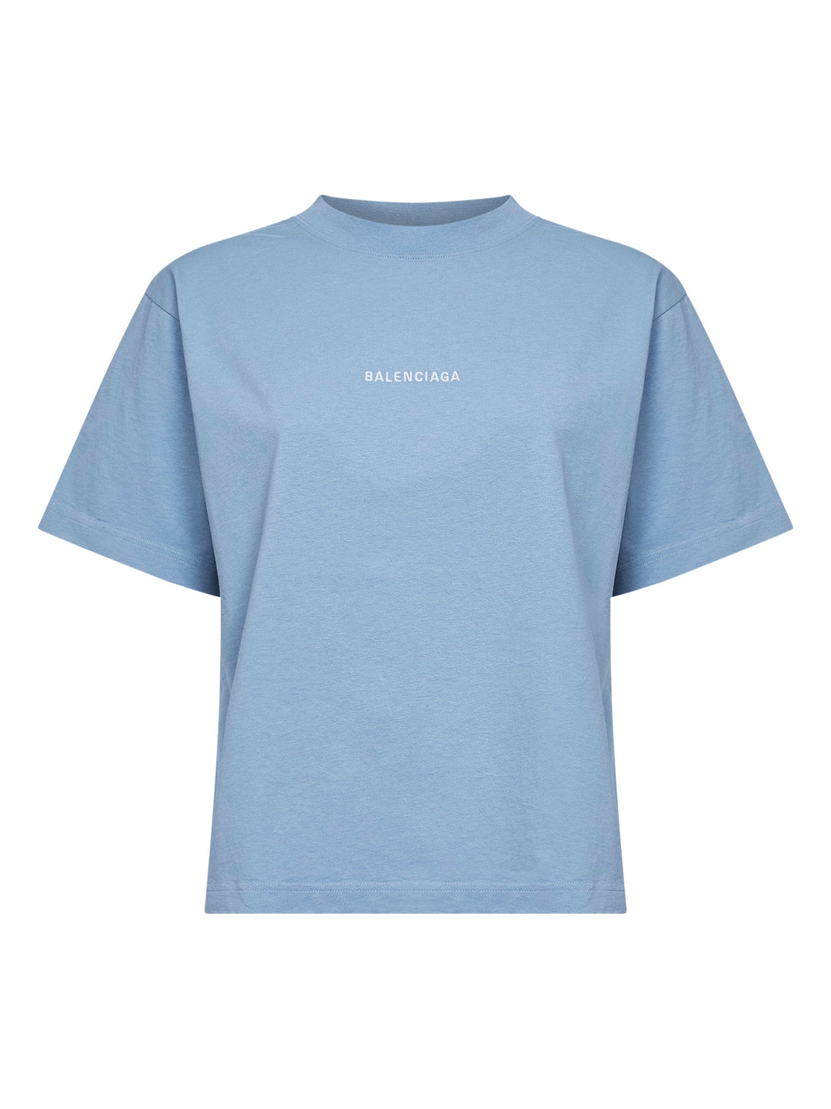 Balenciaga Women Light Blue Balenciaga Back T-Shirt Medium Fit