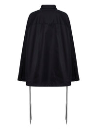 Balenciaga Women Black Cotton Gabardine Lace-Up Shirt