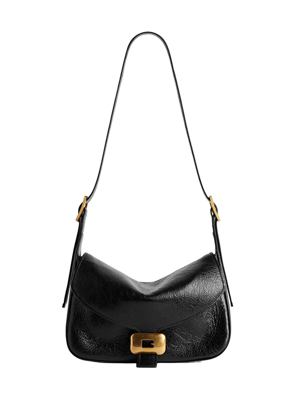 Balenciaga Women Black Clicca Shoulder Bag Medium Shoulder Bag