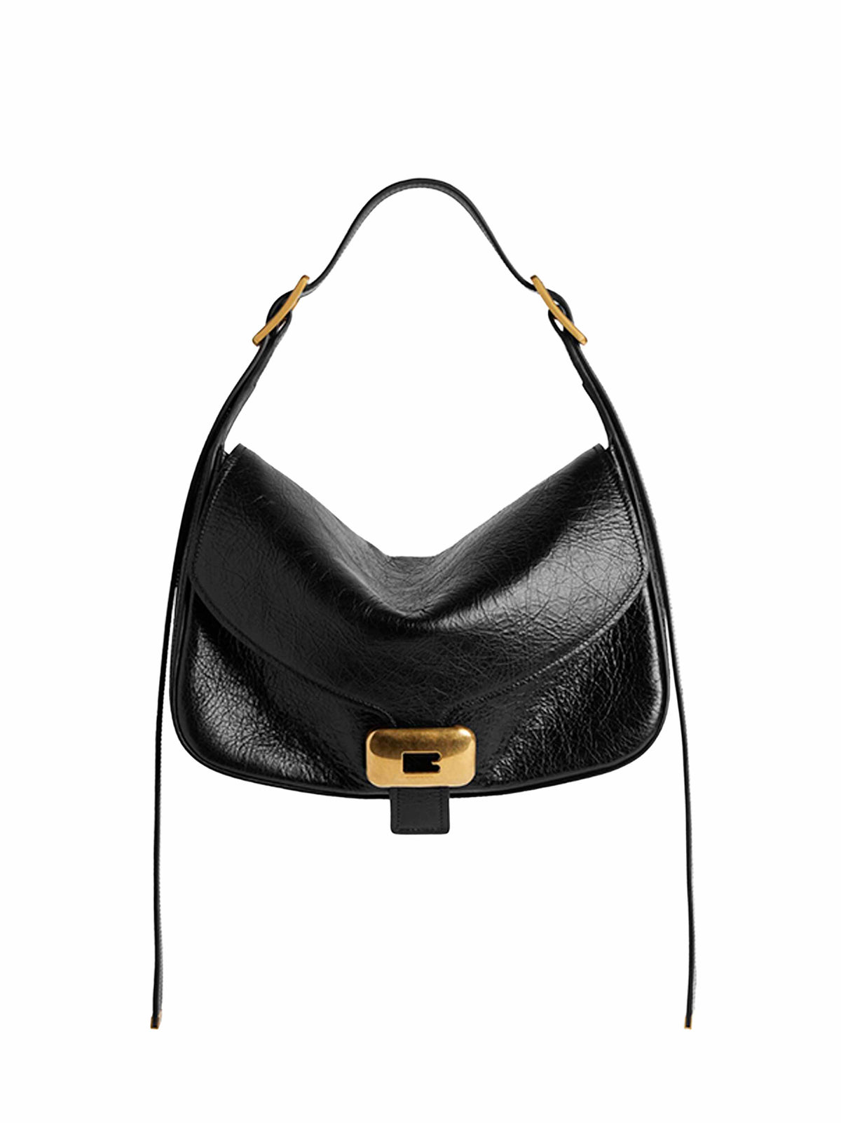 Balenciaga Women Black Clicca Shoulder Bag Medium Shoulder Bag
