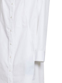 Balenciaga Women White Poplin Draped Back Shirt Dress