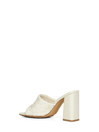 Bottega Veneta Women Sea Salt Intrecciato Leather Parco Mules Sandals