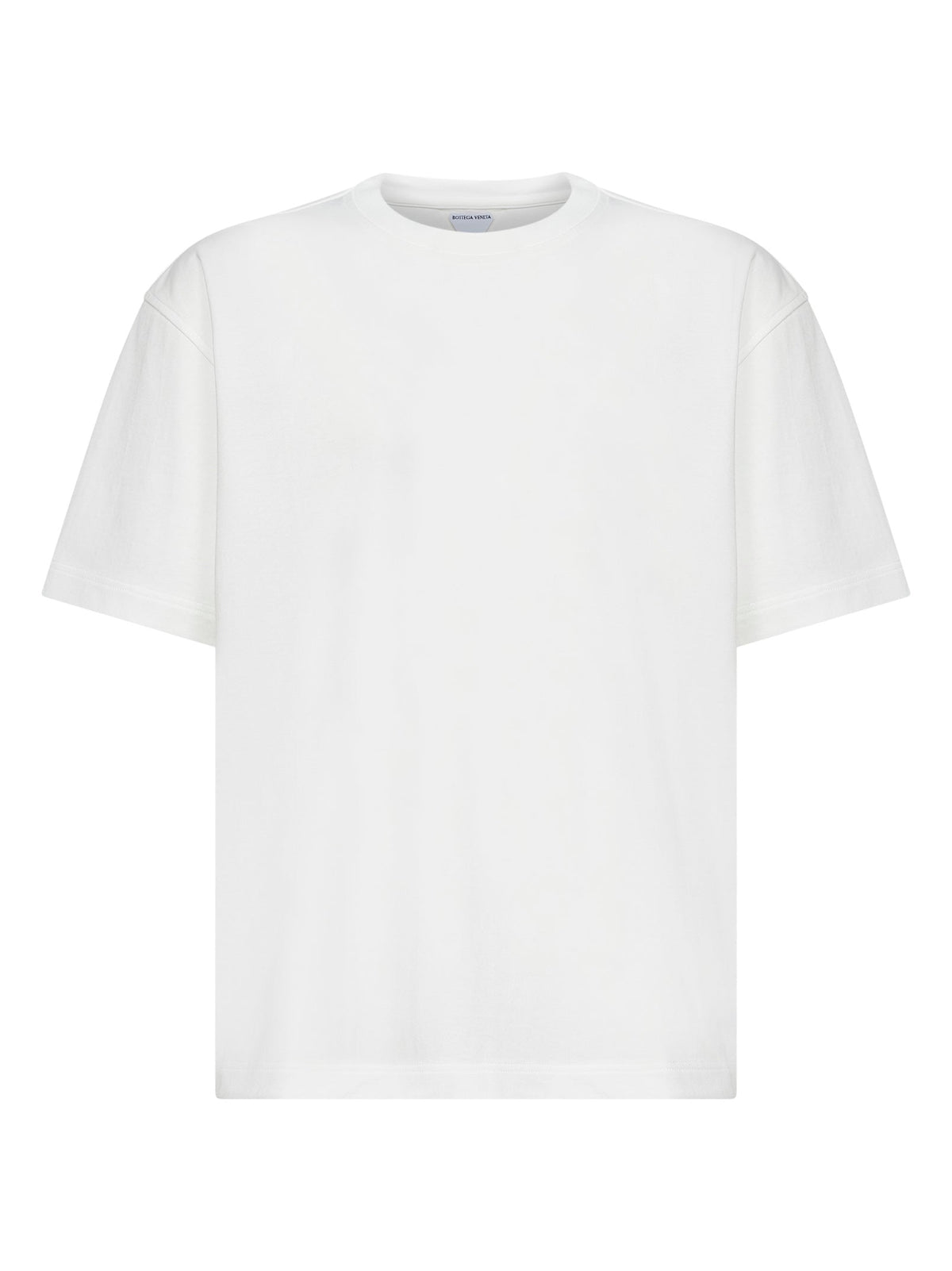 Bottega Veneta Men Chalk Cotton Jersey T-Shirt With Intrecciato Patch