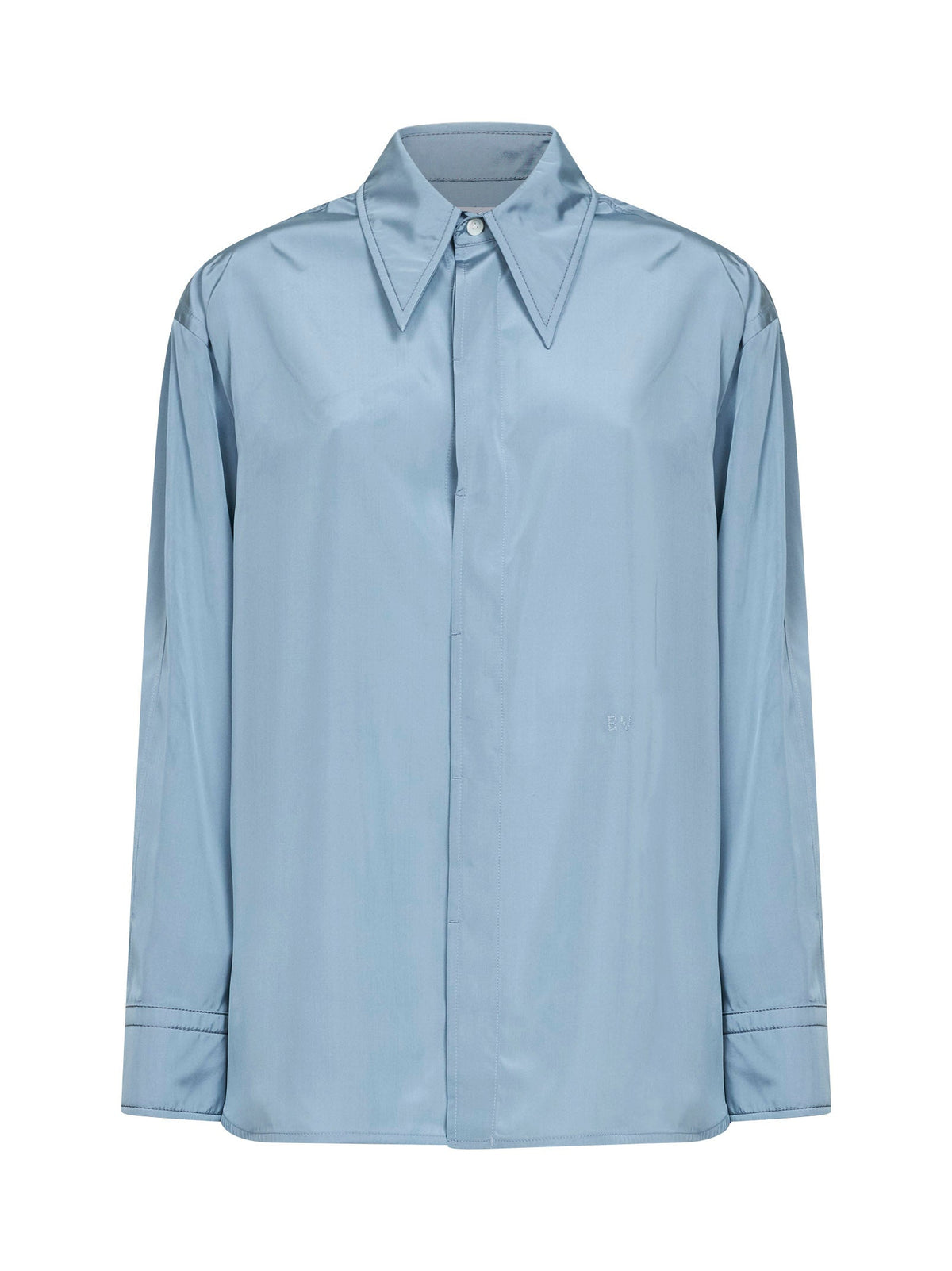 Bottega Veneta Women Blue Gravel Parachute Silk And Viscose Shirt