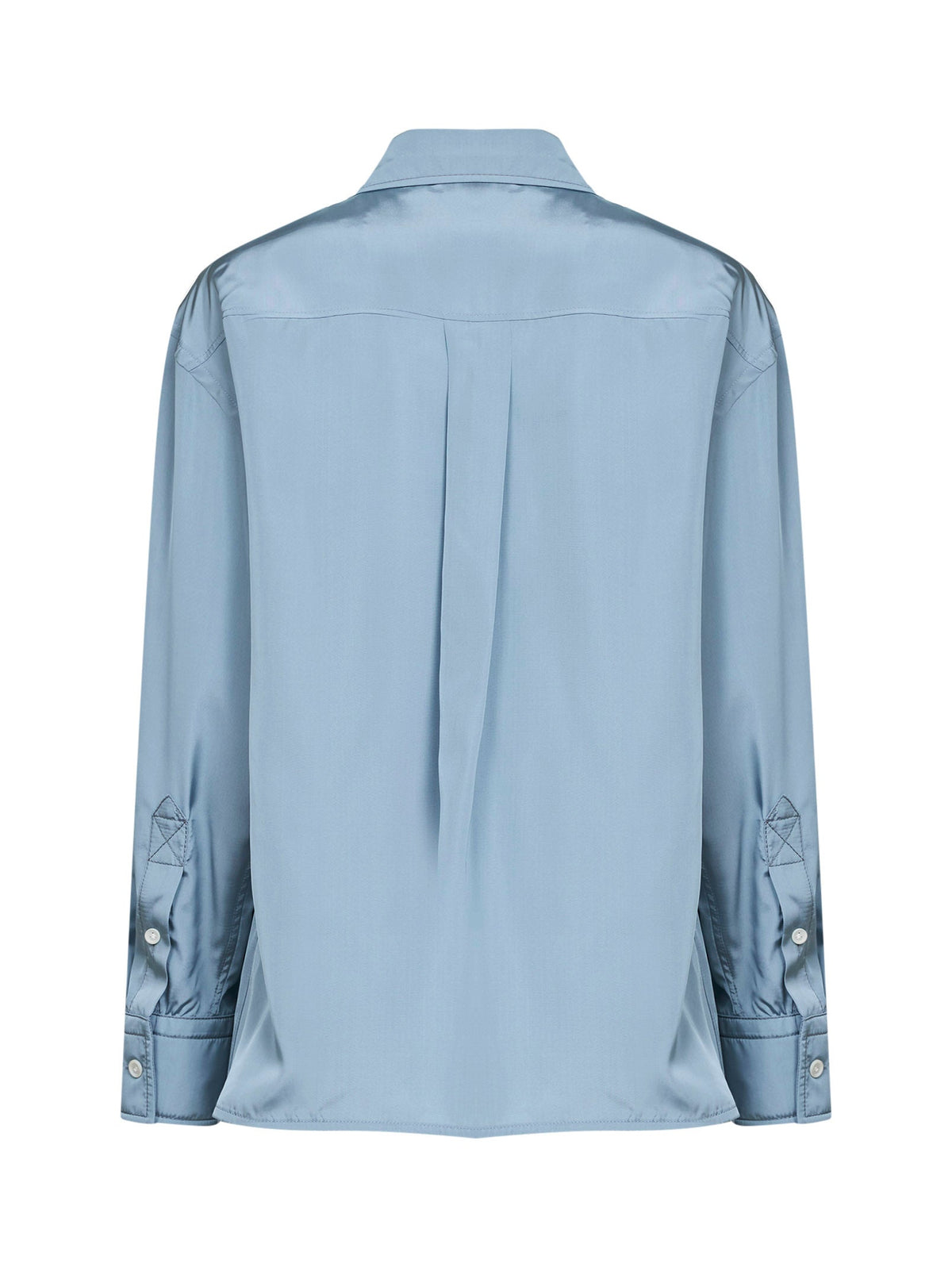 Bottega Veneta Women Blue Gravel Parachute Silk And Viscose Shirt