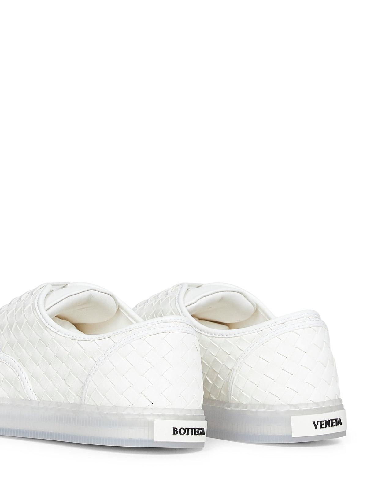Bottega Veneta Men White Intrecciato Nappa Leather Serena Sneakers