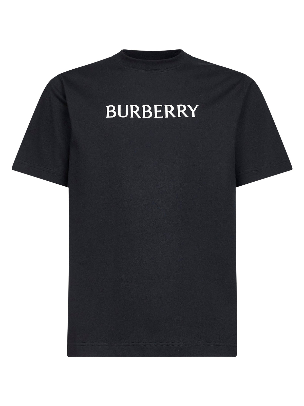 Burberry Men Black Cotton Logo T-Shirt