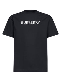 Burberry Men Black Cotton Logo T-Shirt