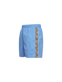 BURBERRY Burberry Men Cornflower Blue Nylon Swim Shorts With Check Trims