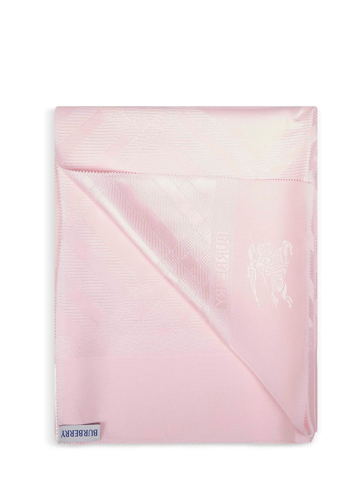 Burberry Women Pink Check Jacquard Silk Scarf
