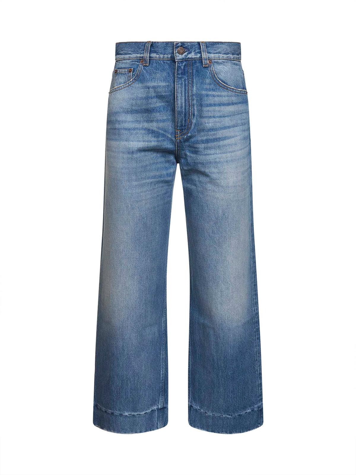Chloé Women Dream Blue Denim High-Rise Cropped Jeans