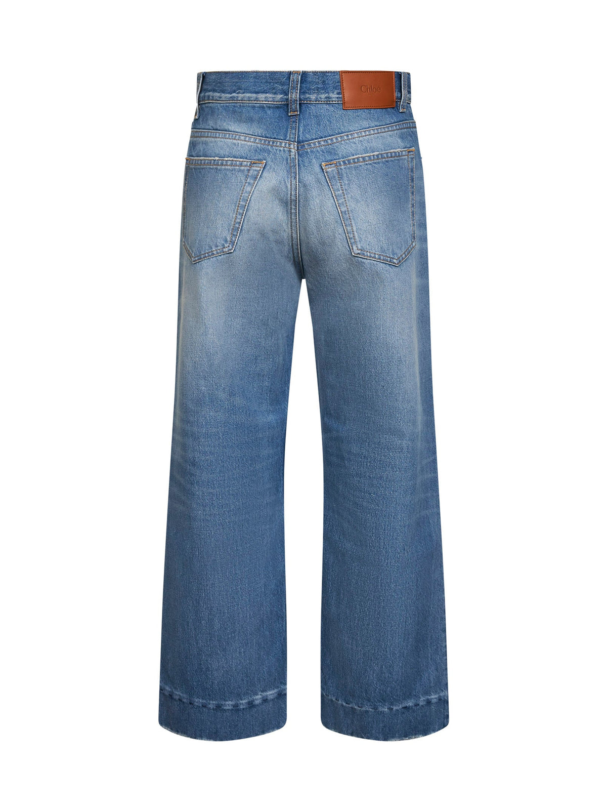 Chloé Women Dream Blue Denim High-Rise Cropped Jeans