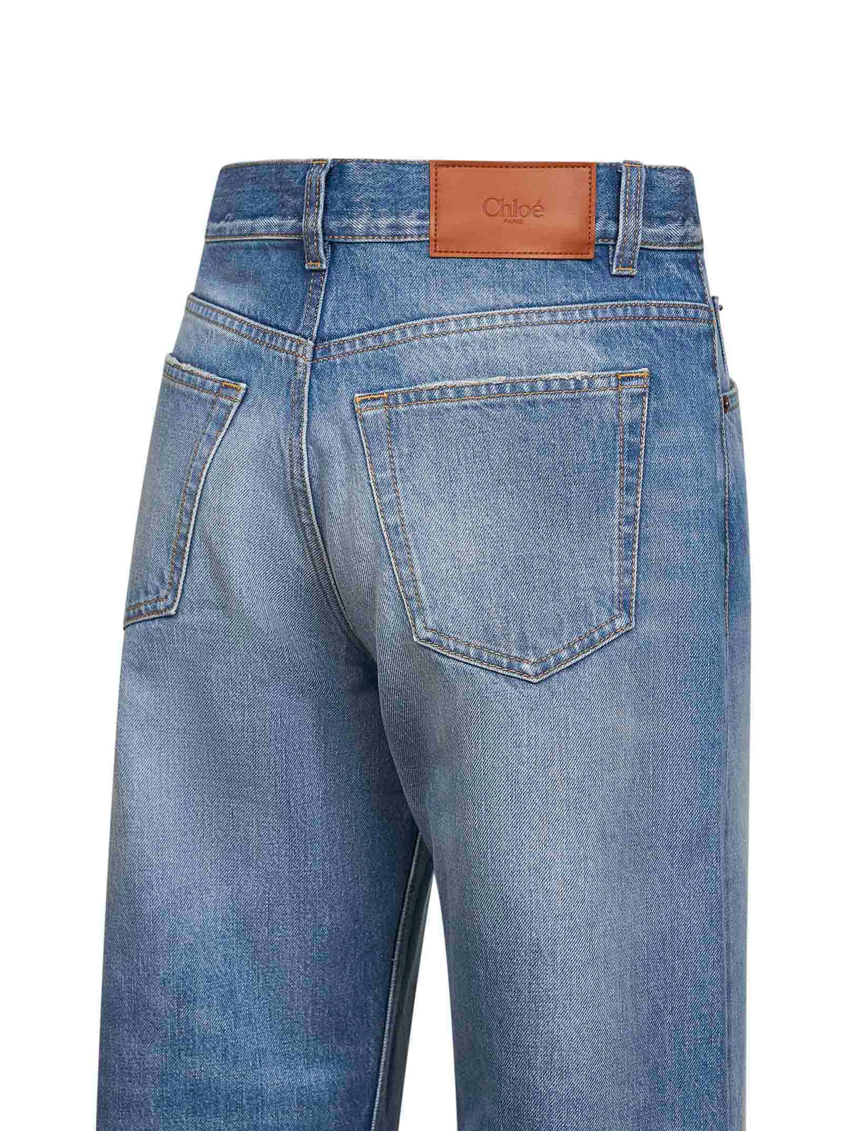 Chloé Women Dream Blue Denim High-Rise Cropped Jeans