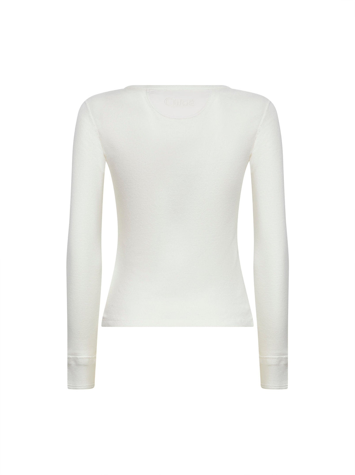 Chloé Women Iconic Milk Ribbed Jersey Henley T-Shirt