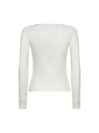 Chloé Women Iconic Milk Ribbed Jersey Henley T-Shirt