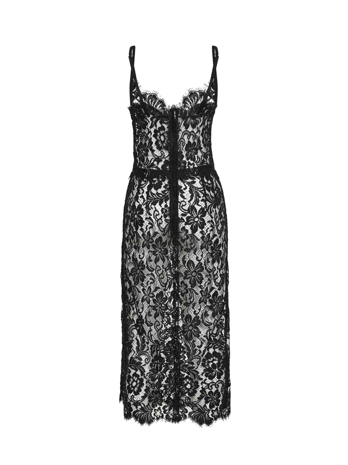 Dolce & Gabbana Women Black Cordonetto Lace Midi Dress
