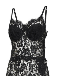 Dolce & Gabbana Women Black Cordonetto Lace Midi Dress