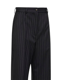 Dolce & Gabbana Women Black Two-Way Stretch Twill Pinstriped Trousers