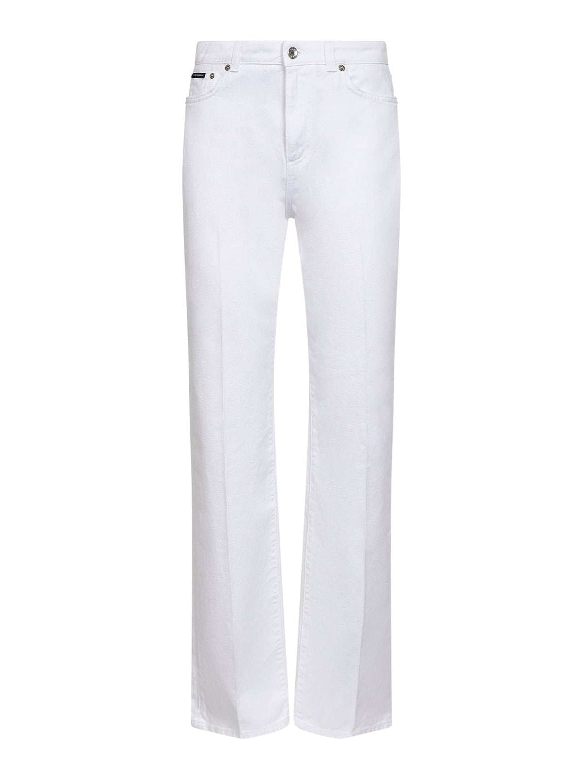 Dolce & Gabbana Women White Cotton Denim Flared Jeans