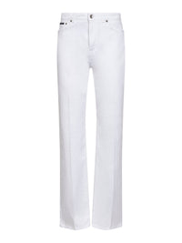 Dolce & Gabbana Women White Cotton Denim Flared Jeans