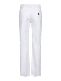 Dolce & Gabbana Women White Cotton Denim Flared Jeans