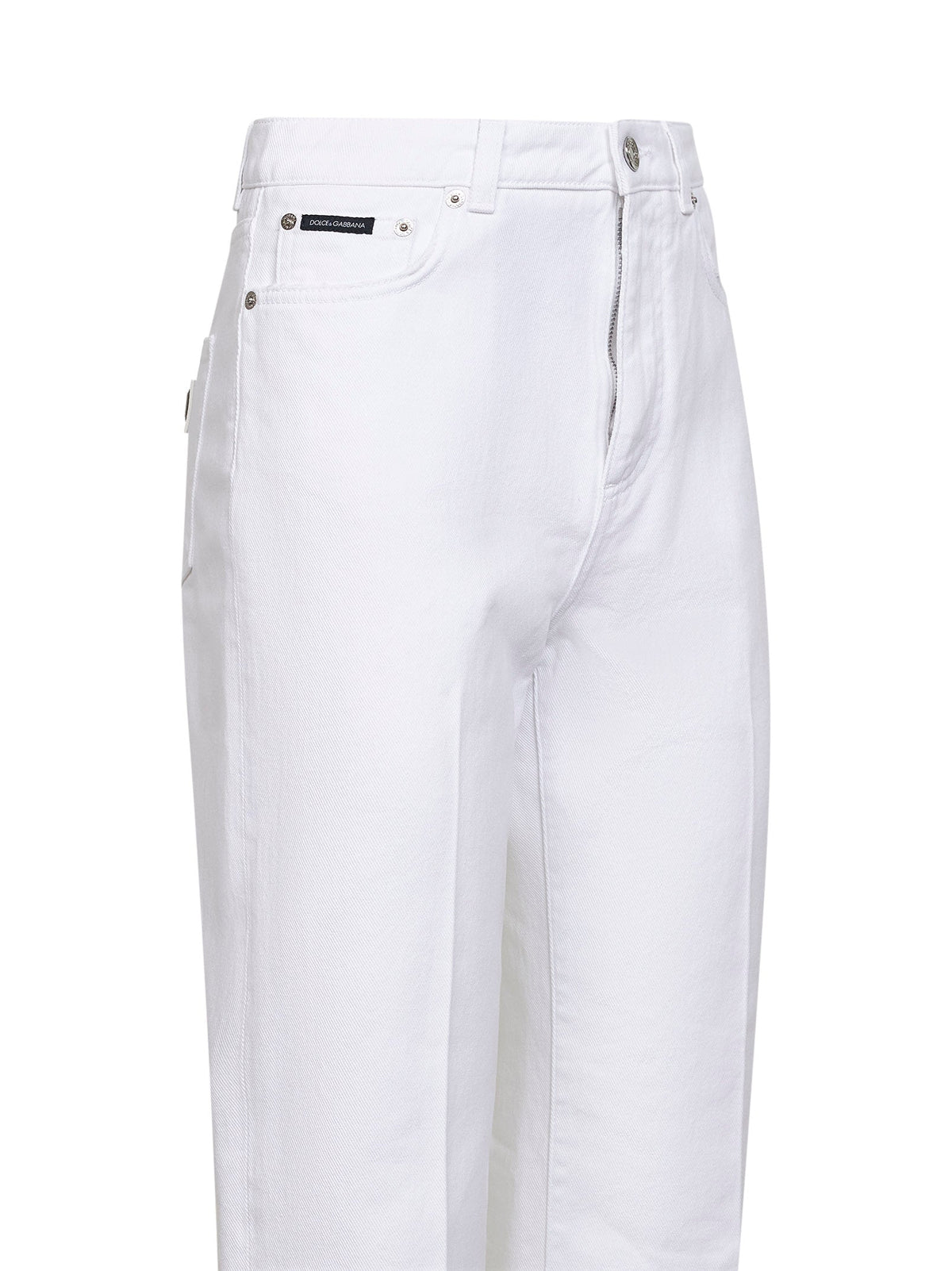Dolce & Gabbana Women White Cotton Denim Flared Jeans