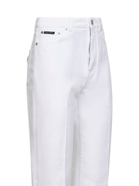 Dolce & Gabbana Women White Cotton Denim Flared Jeans