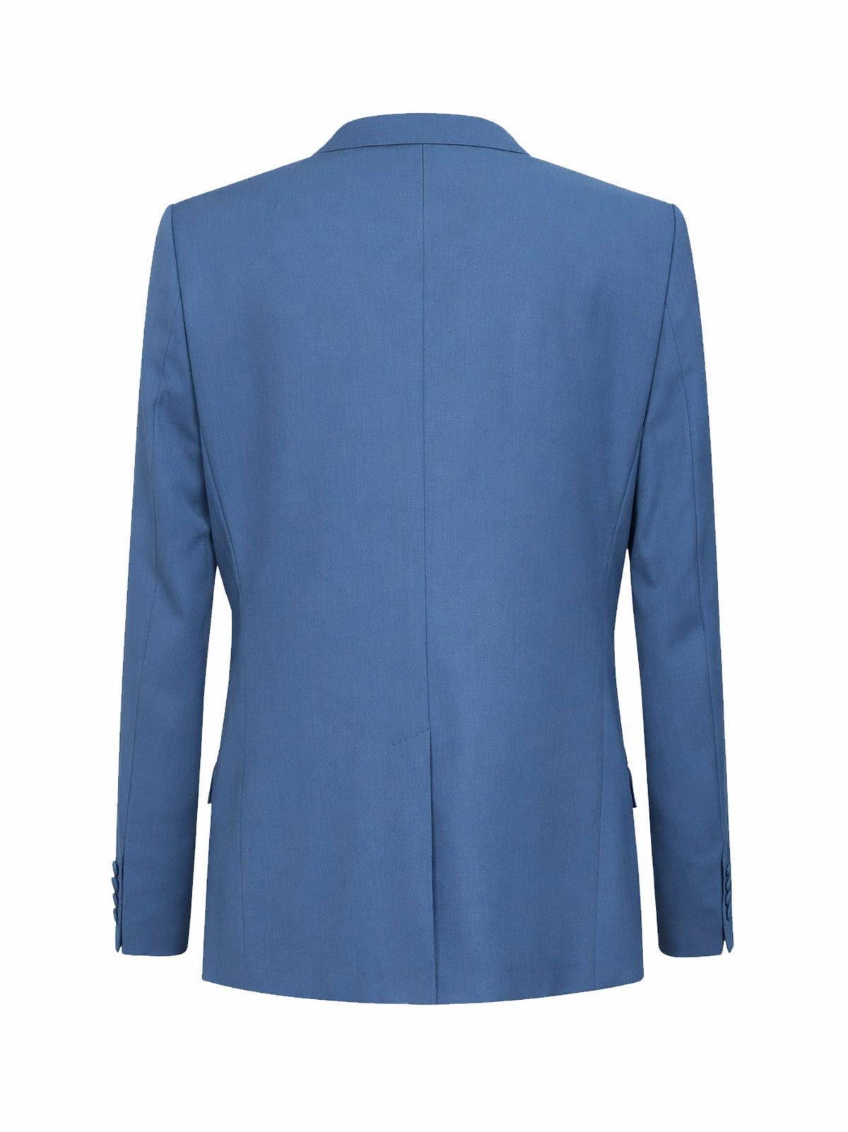 Dolce & Gabbana Men Avio Blue Wool Poplin Double-Breasted Jacket