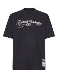 Dolce & Gabbana Men Black Cotton Jersey Logo T-Shirt