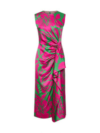 Dries Van Noten Women Hawaiian Floral-Print Viscose Draped Midi Dress