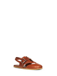 Dries Van Noten Women Burgundy Calf Leather Flat Spider-Like Sandals