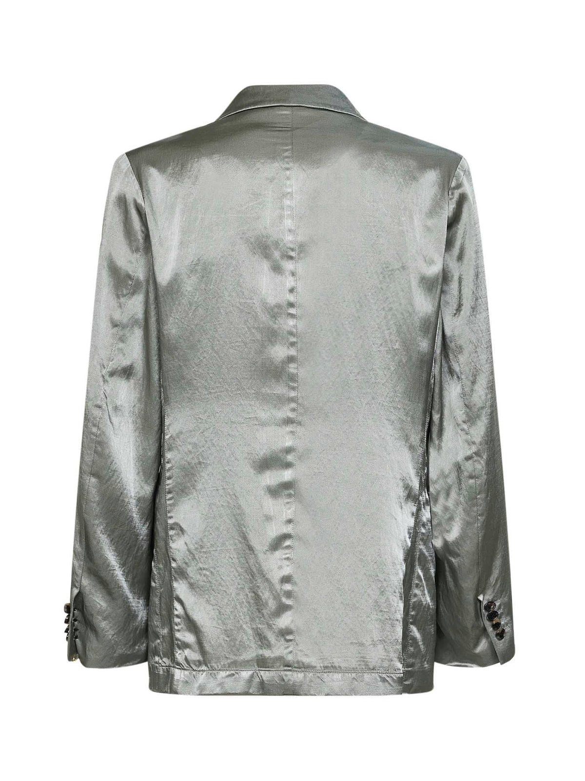 Dries Van Noten Men Mint Green Viscose And Cotton Double-Breasted Blazer