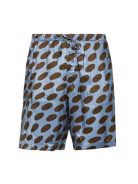 Dries Van Noten Men Steel Cupro Soft Ellipses-Printed Shorts