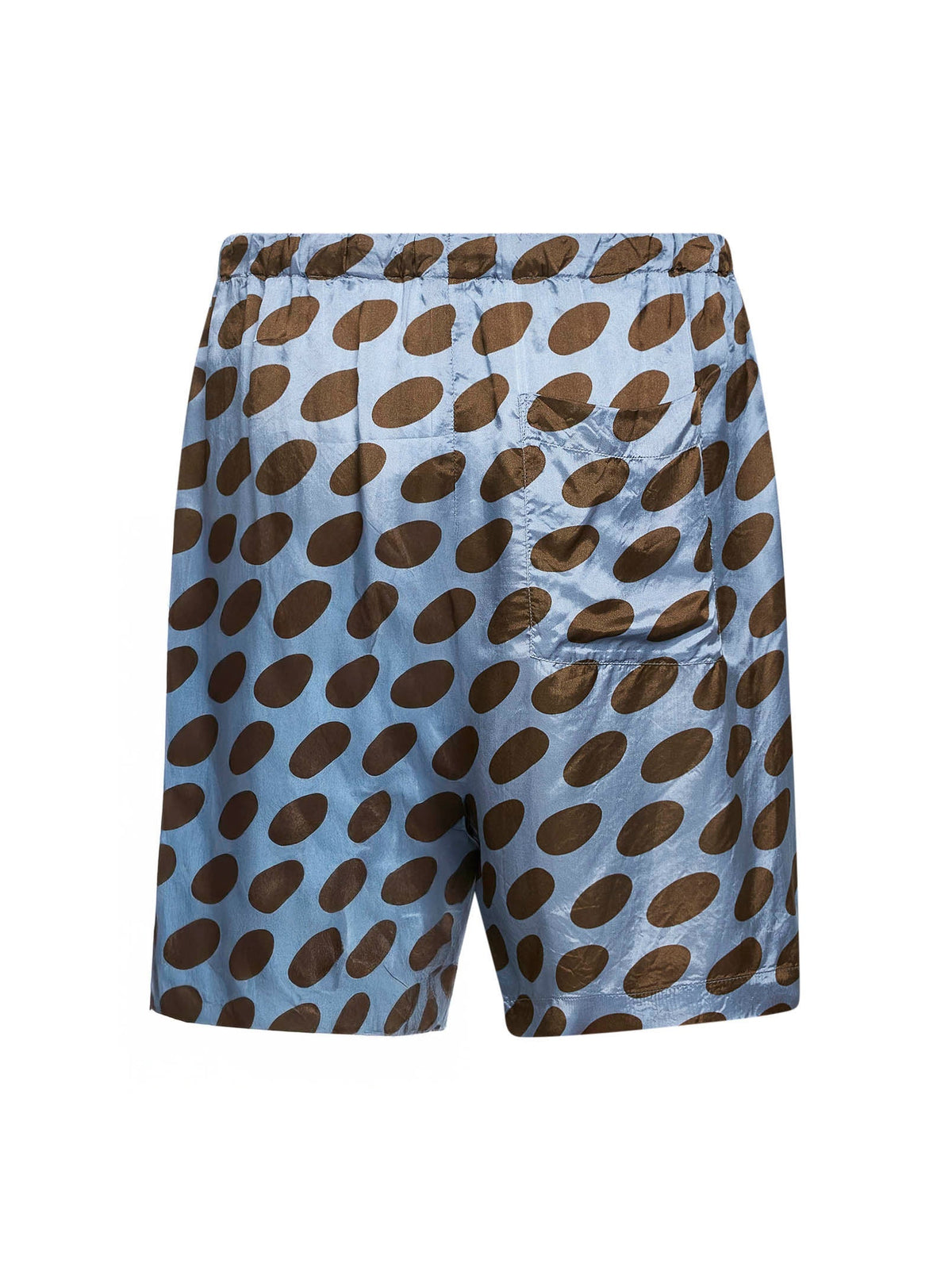 Dries Van Noten Men Steel Cupro Soft Ellipses-Printed Shorts