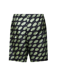 Dries Van Noten Men Black Cupro Soft Ellipses-Printed Shorts