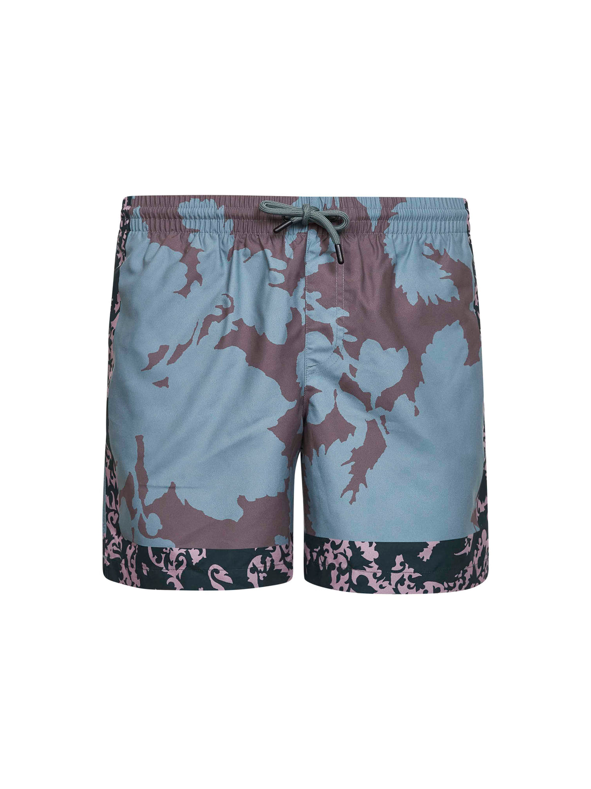 Dries Van Noten Men Petrol Printed Nylon Swim Shorts