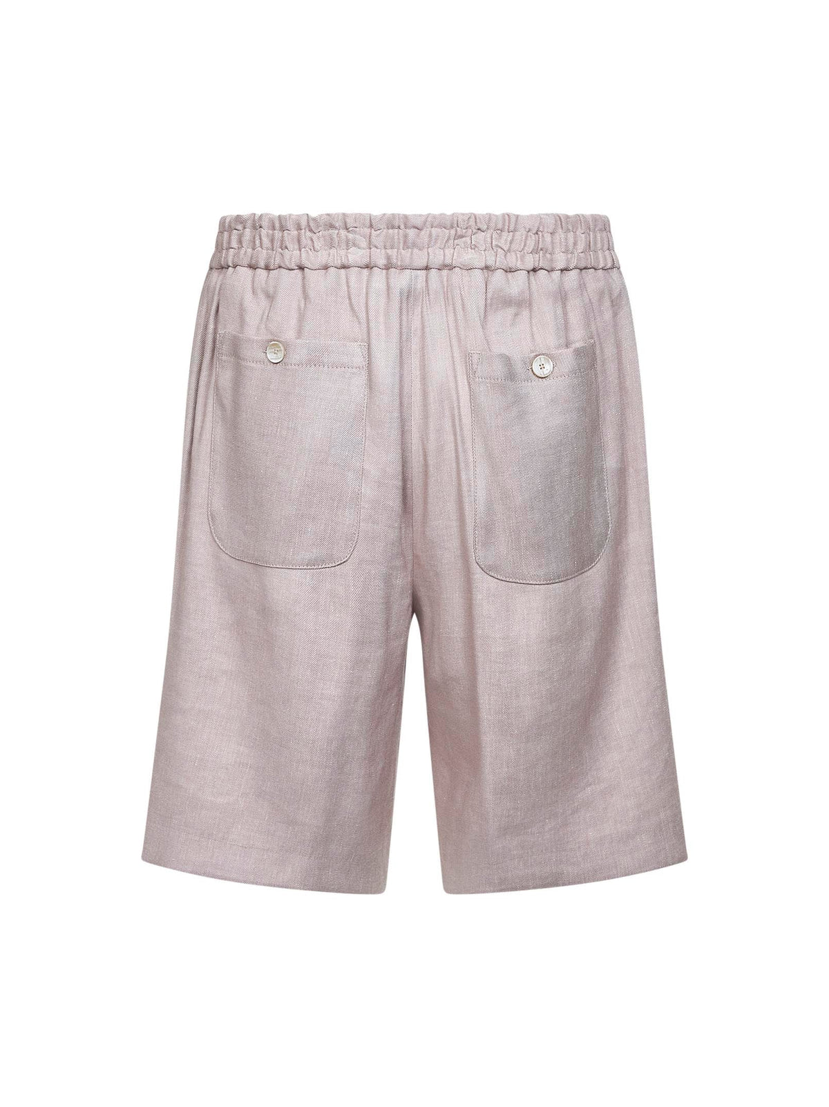 Etro Men Beige Stretch Linen Blend Bermuda Shorts
