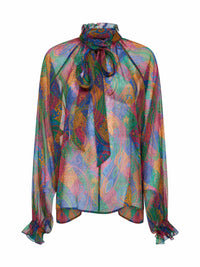 Etro Women Geometric Paisley-Pattern Silk Crepon Blouse