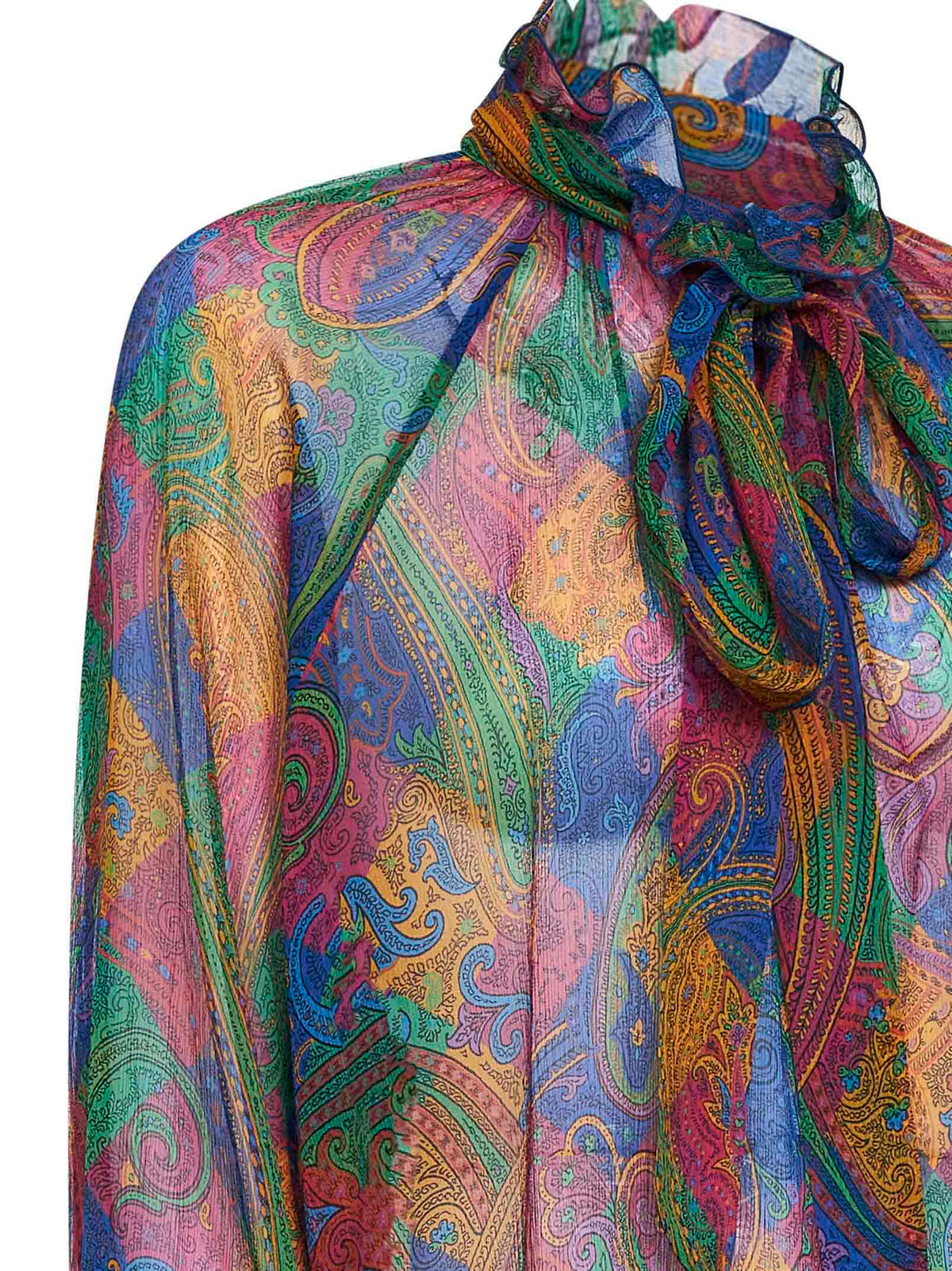 Etro Women Geometric Paisley-Pattern Silk Crepon Blouse